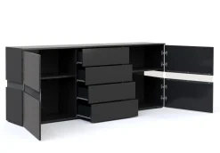 Sideboard LED TANA 177 x 72 cm schwarz