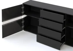 Sideboard LED TANA 177 x 72 cm schwarz