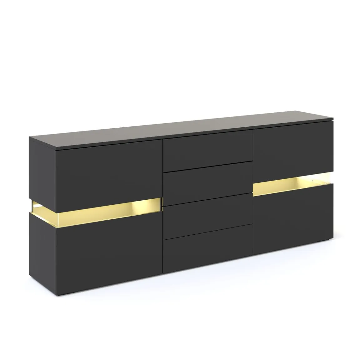Sideboard LED TANA 177 x 72 cm schwarz