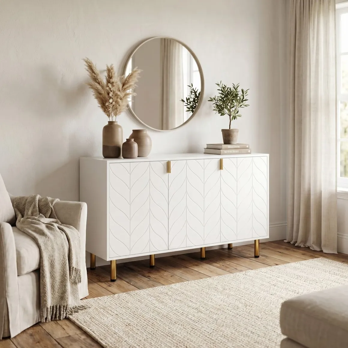 Sideboard MARGO 127 x 75 cm weiss