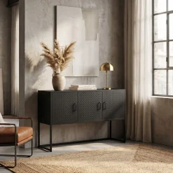 Sideboard Metall AMET 120 x 80 cm schwarz