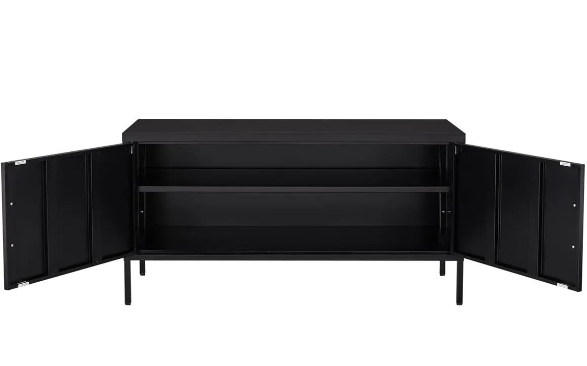 Sideboard Metall KLAUS 115 x 59 cm schwarz