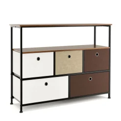 Sideboard MIKA 100 x 78 cm braun/weiss