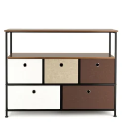 Sideboard MIKA 100 x 78 cm braun/weiss