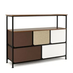 Sideboard MIKA 100 x 78 cm braun/weiss