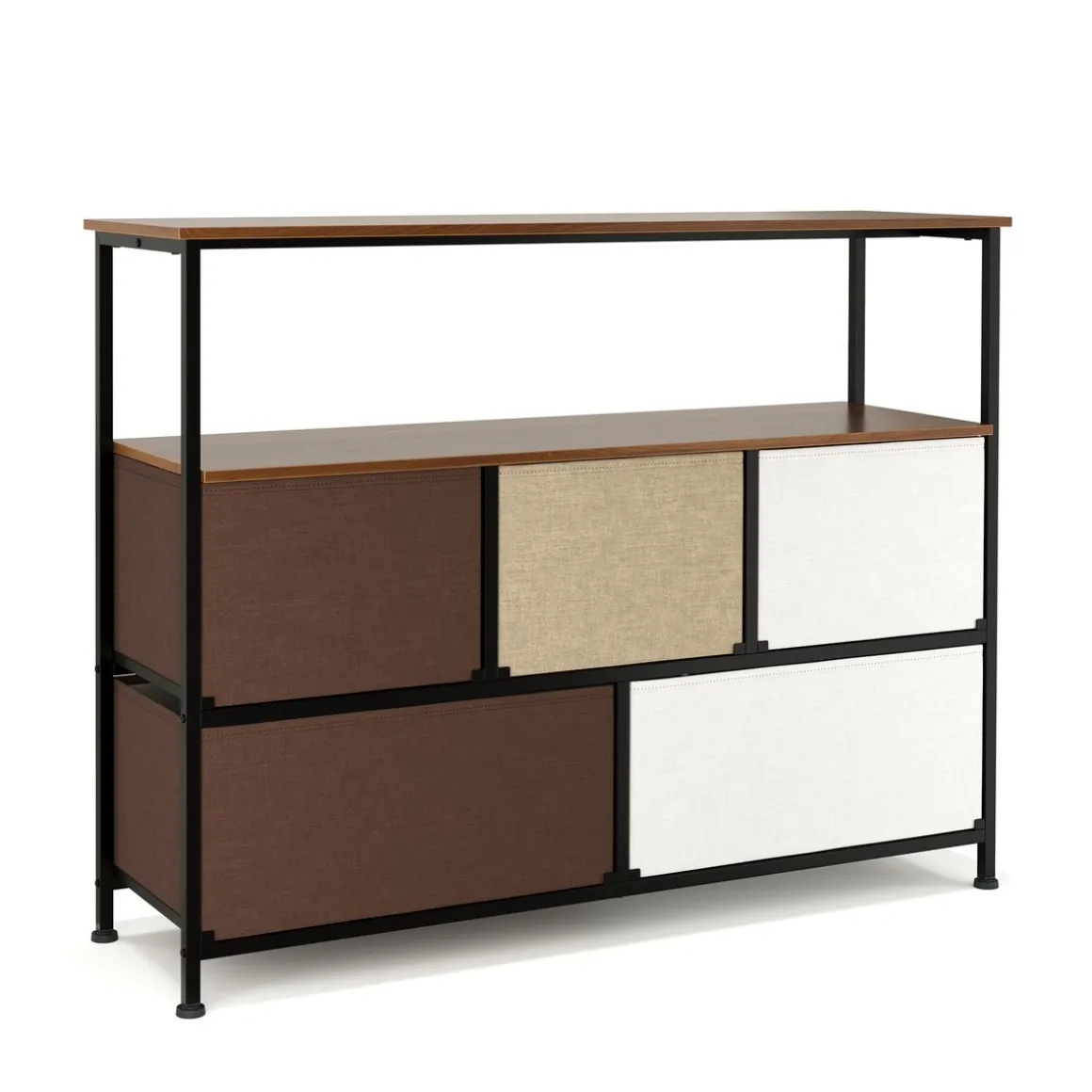 Sideboard MIKA 100 x 78 cm braun/weiss