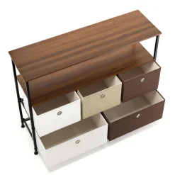 Sideboard MIKA 100 x 78 cm braun/weiss