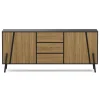 Sideboard PROMINA 174 x 75 cm braun/schwarz