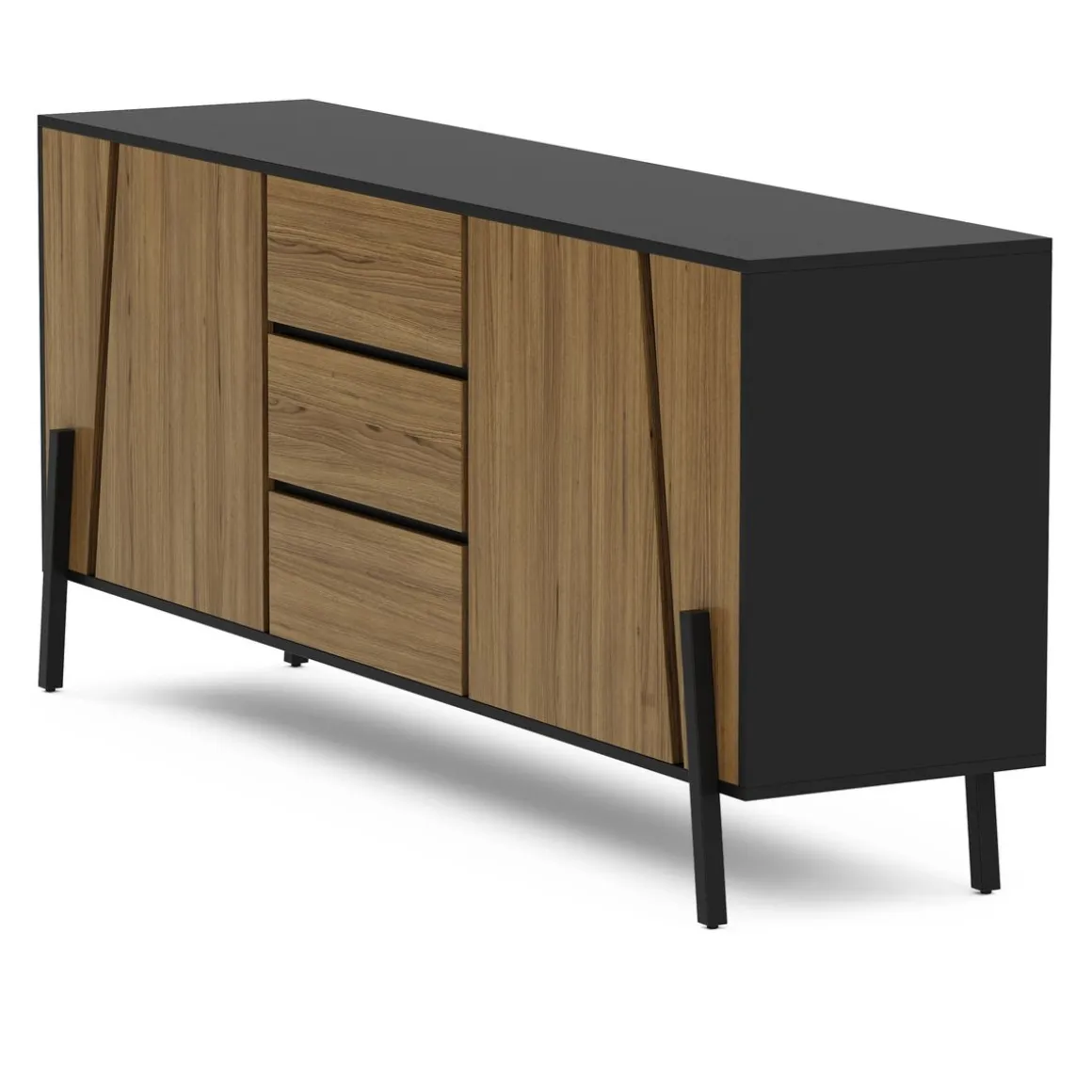 Sideboard PROMINA 174 x 75 cm braun/schwarz