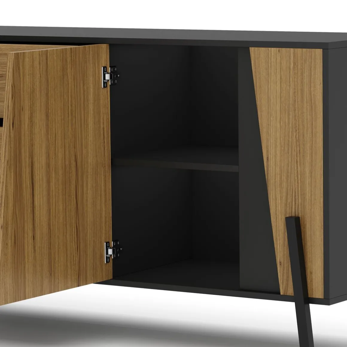 Sideboard PROMINA 174 x 75 cm braun/schwarz