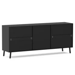 Sideboard PROMINA 174 x 75 cm braun/schwarz