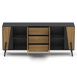 Sideboard PROMINA 174 x 75 cm braun/schwarz