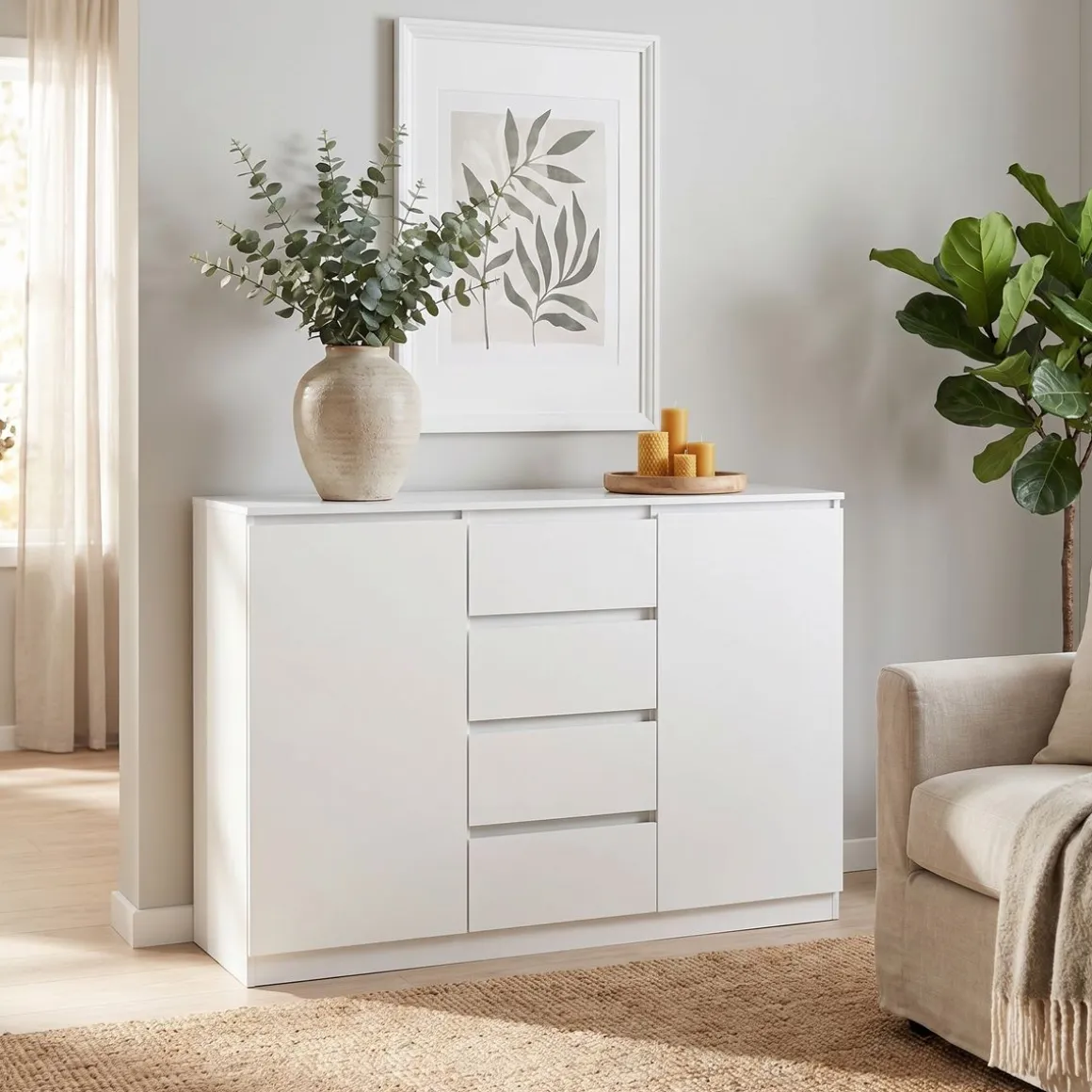 Sideboard TALA 140 x 100 cm weiss