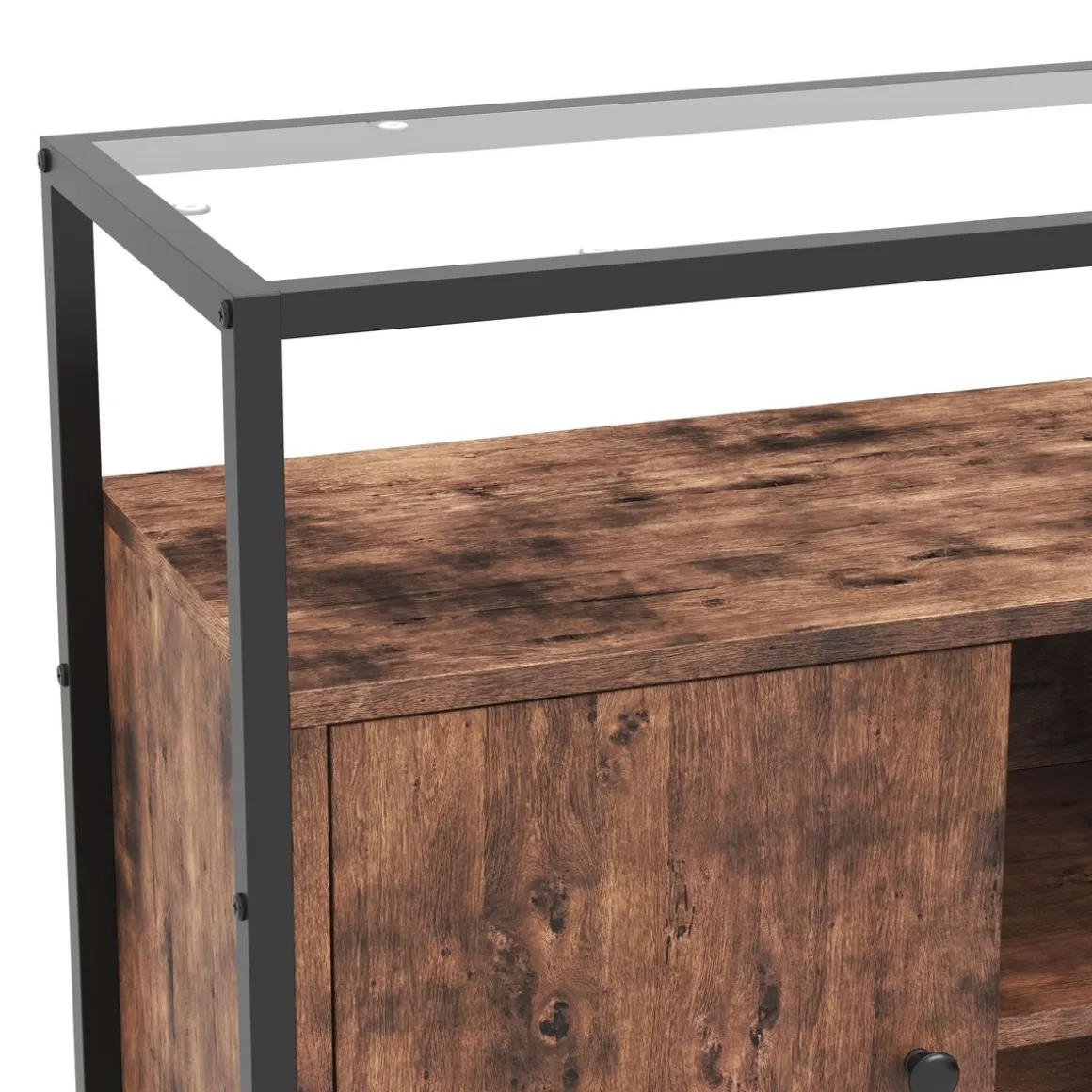 Sideboard Vintage BONITA mit Glasplatte 100 x 80 cm