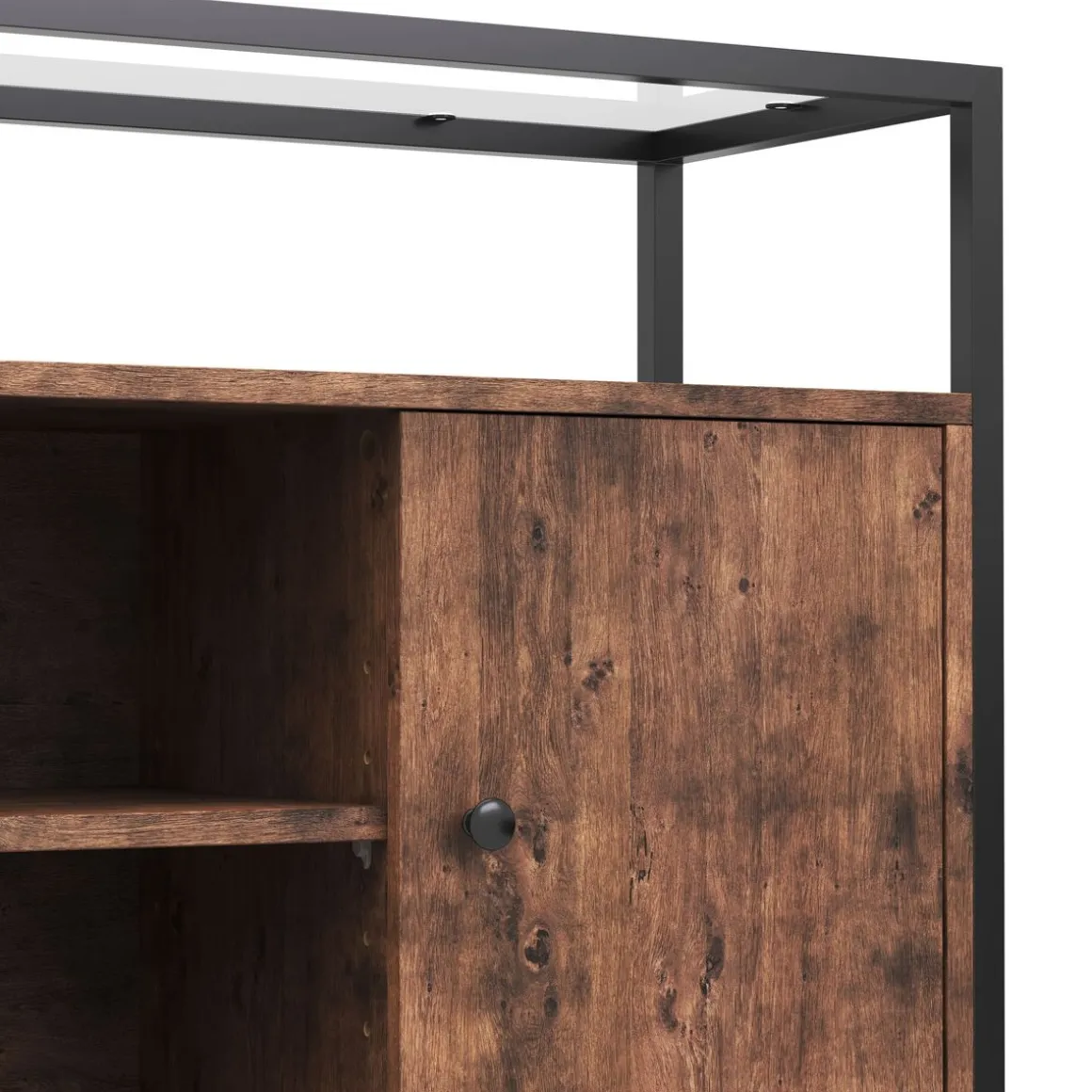 Sideboard Vintage BONITA mit Glasplatte 100 x 80 cm