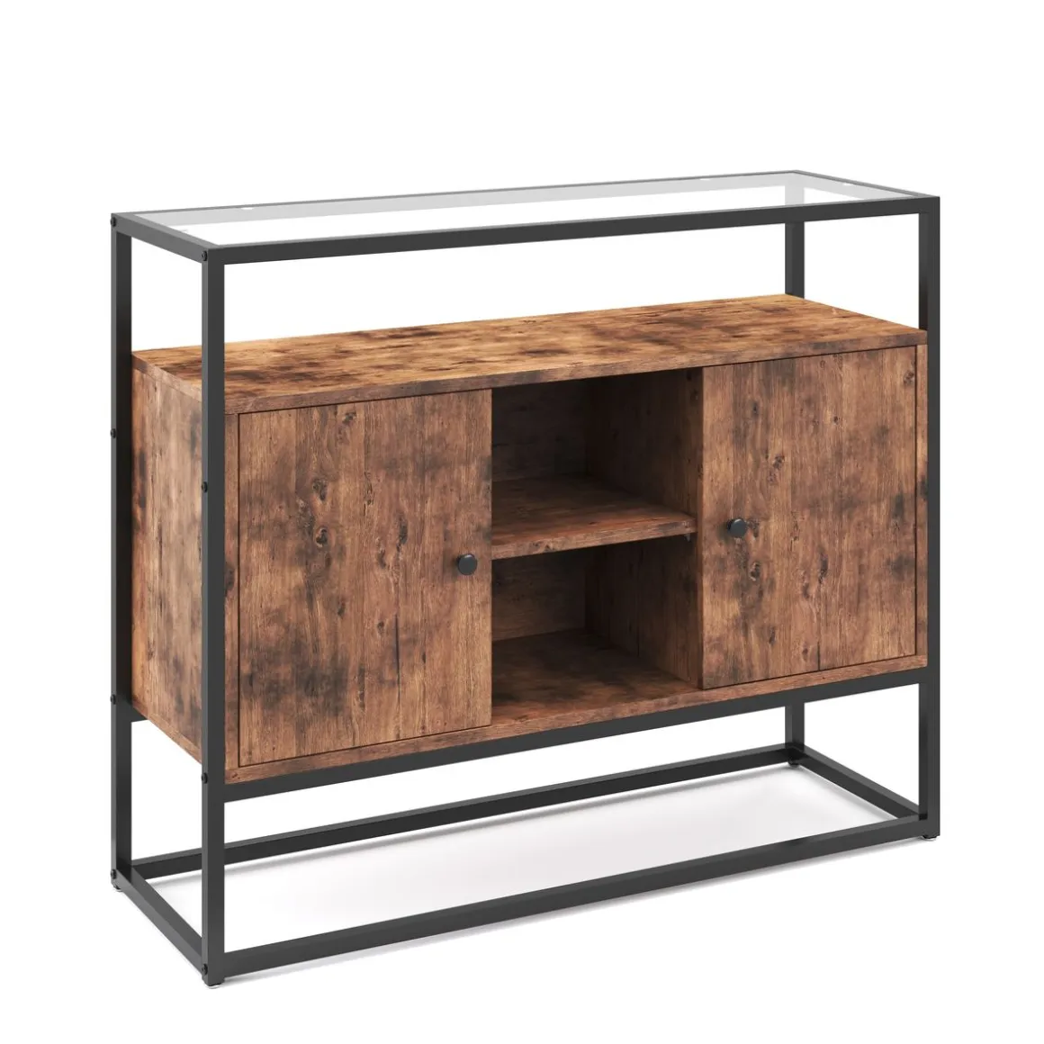 Sideboard Vintage BONITA mit Glasplatte 100 x 80 cm