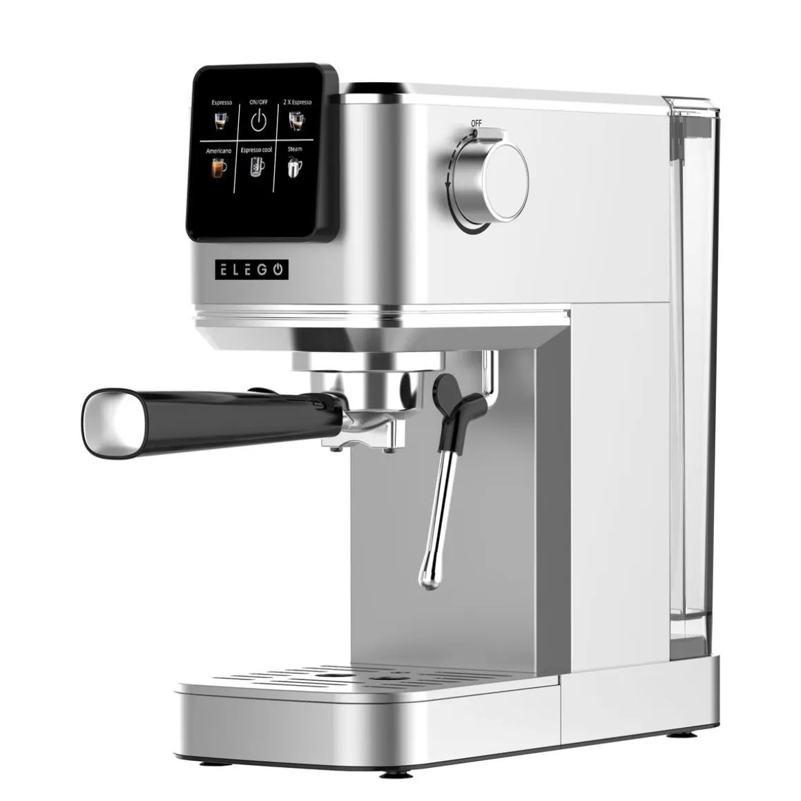 Siebträgermaschine AMABILE Edelstahl 20 bar
