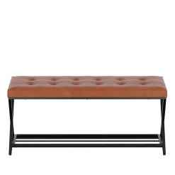 Sitzbank Leder DELIA 113 cm braun/schwarz