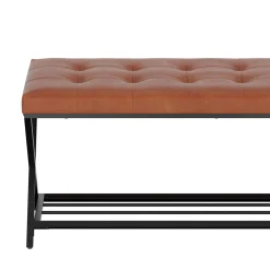 Sitzbank Leder DELIA 113 cm braun/schwarz