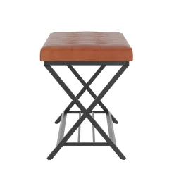 Sitzbank Leder DELIA 113 cm braun/schwarz