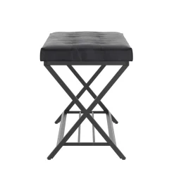 Sitzbank Leder DELIA 113 cm schwarz