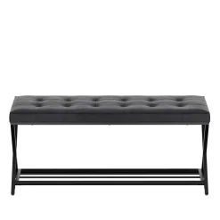 Sitzbank Leder DELIA 113 cm schwarz