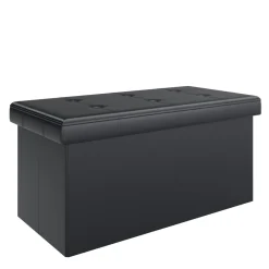 Sitzbank Leder JORIS 76 cm schwarz