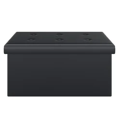 Sitzbank Leder JORIS 76 cm schwarz