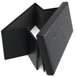 Sitzbank Leder JORIS 76 cm schwarz