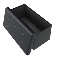 Sitzbank Leder JORIS 76 cm schwarz
