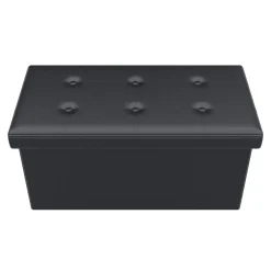 Sitzbank Leder JORIS 76 cm schwarz