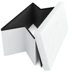 Sitzbank Leder JORIS 76 cm weiss