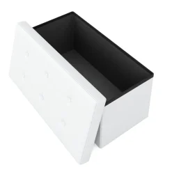 Sitzbank Leder JORIS 76 cm weiss