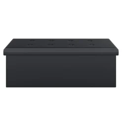 Sitzbank Leder QUINN 114 cm schwarz