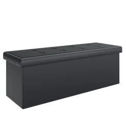 Sitzbank Leder QUINN 114 cm schwarz