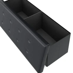 Sitzbank Leder QUINN 114 cm schwarz