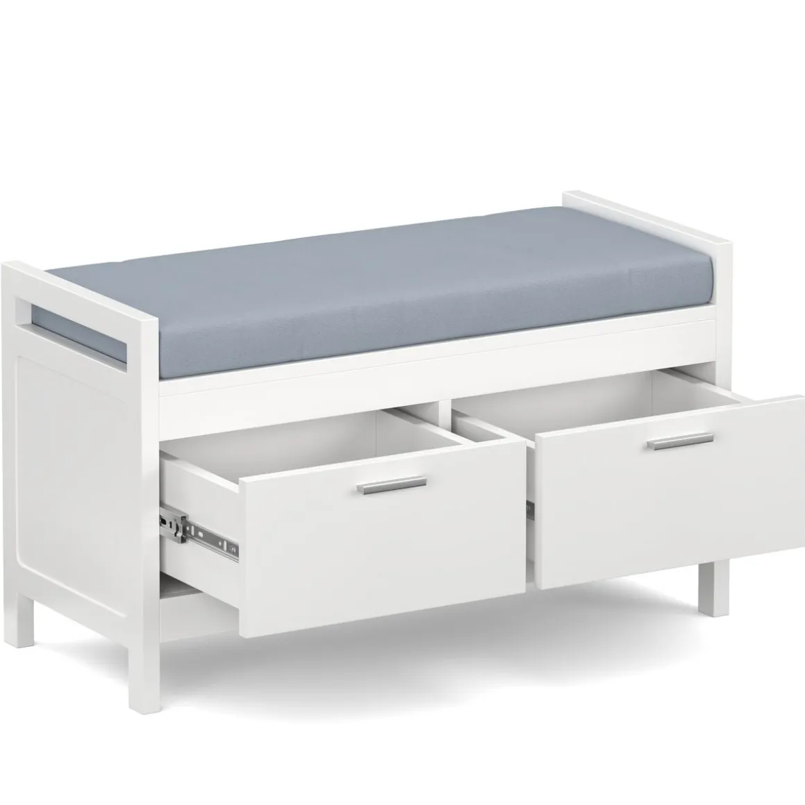 Sitzbank mit Schubladen 100 x 40 x 40 cm weiss