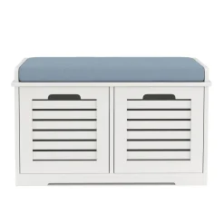Sitzbank mit 2 Staufächer KAMILA 71 x 34 x 43 cm weiss