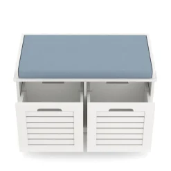 Sitzbank mit 2 Staufächer KAMILA 71 x 34 x 43 cm weiss
