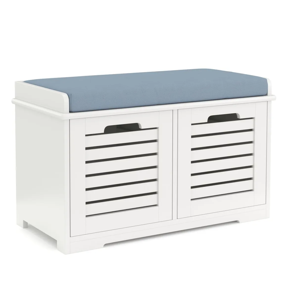 Sitzbank mit 2 Staufächer KAMILA 71 x 34 x 43 cm weiss