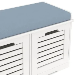 Sitzbank mit 2 Staufächer KAMILA 71 x 34 x 43 cm weiss