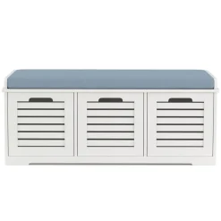 Sitzbank mit 3 Staufächer KAMILA 105 x 34 x 43 cm weiss
