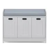 Sitzbank mit Stauraum 90 x 35 x 45 cm grau