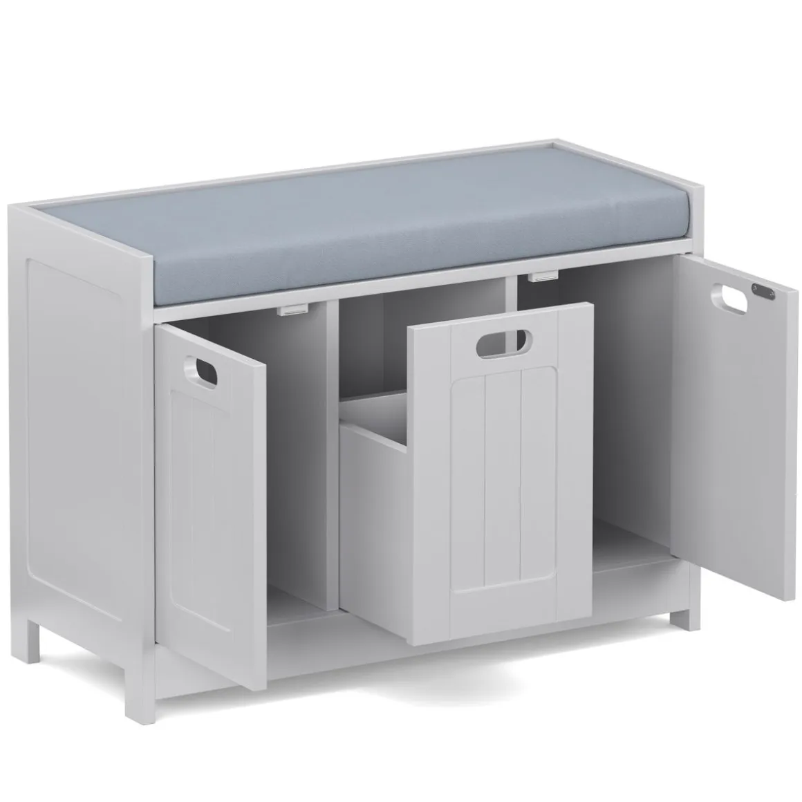 Sitzbank mit Stauraum 90 x 35 x 45 cm grau