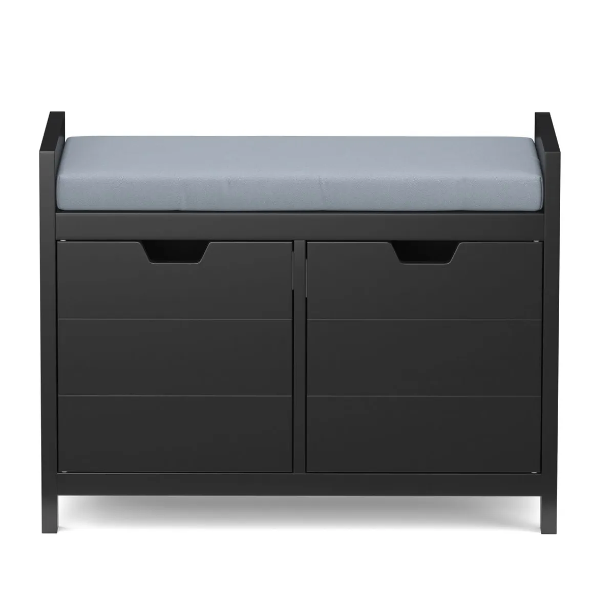 Sitzbank mit Stauraum 91 x 30 x 50 cm schwarz