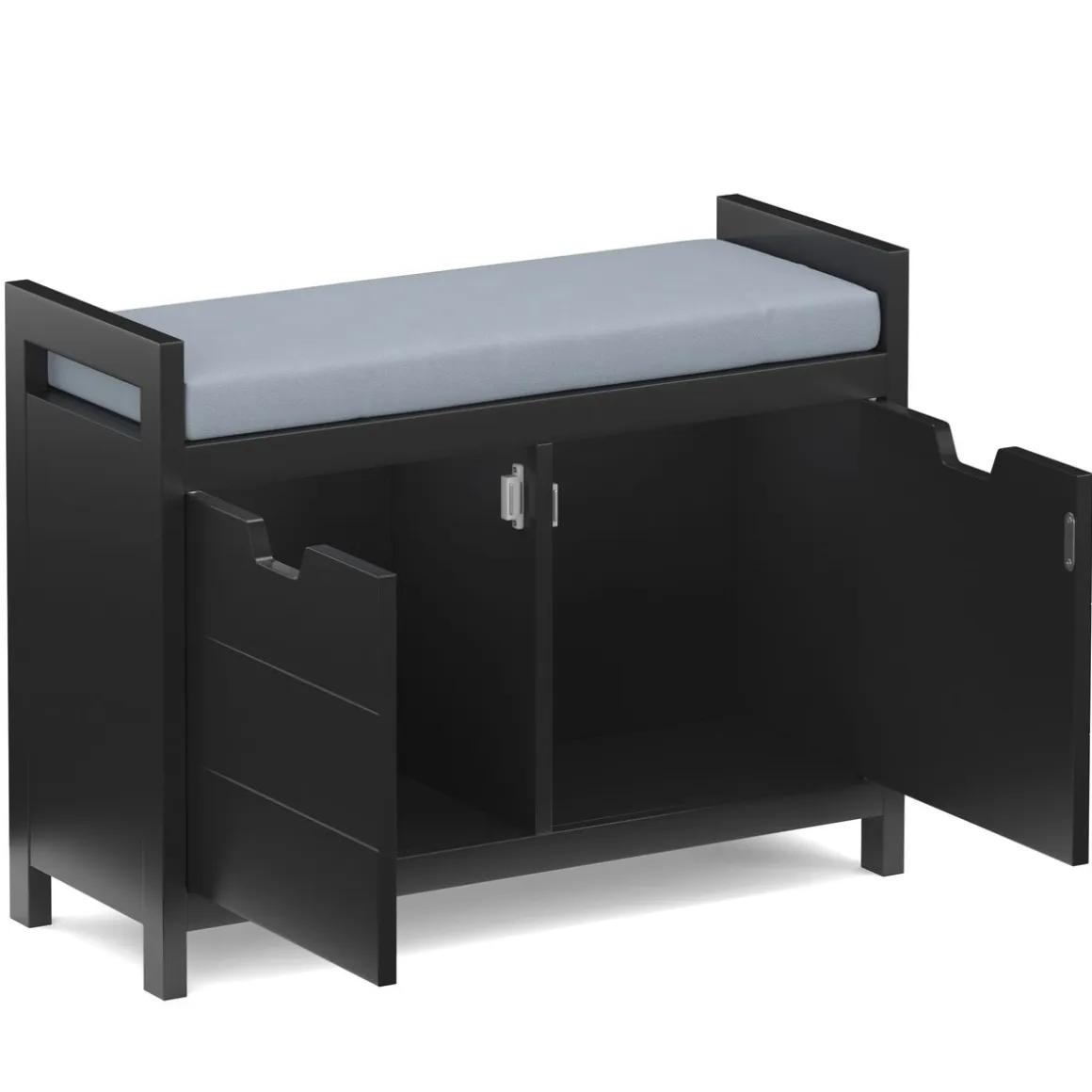 Sitzbank mit Stauraum 91 x 30 x 50 cm schwarz
