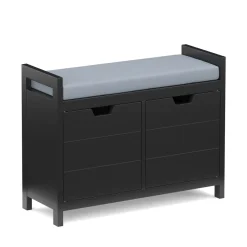 Sitzbank mit Stauraum 91 x 30 x 50 cm schwarz