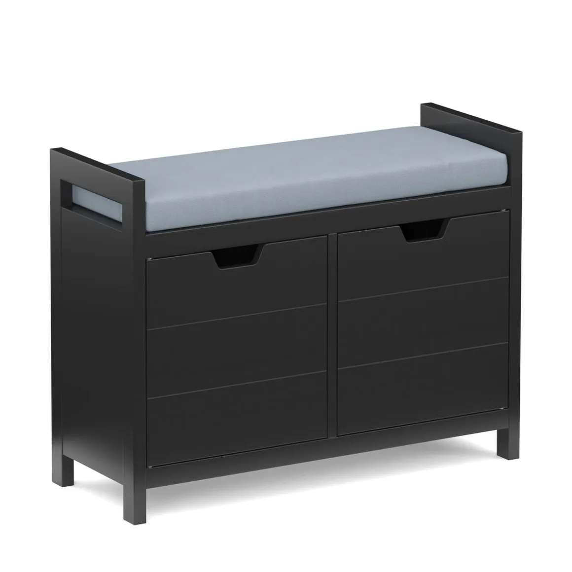 Sitzbank mit Stauraum 91 x 30 x 50 cm schwarz