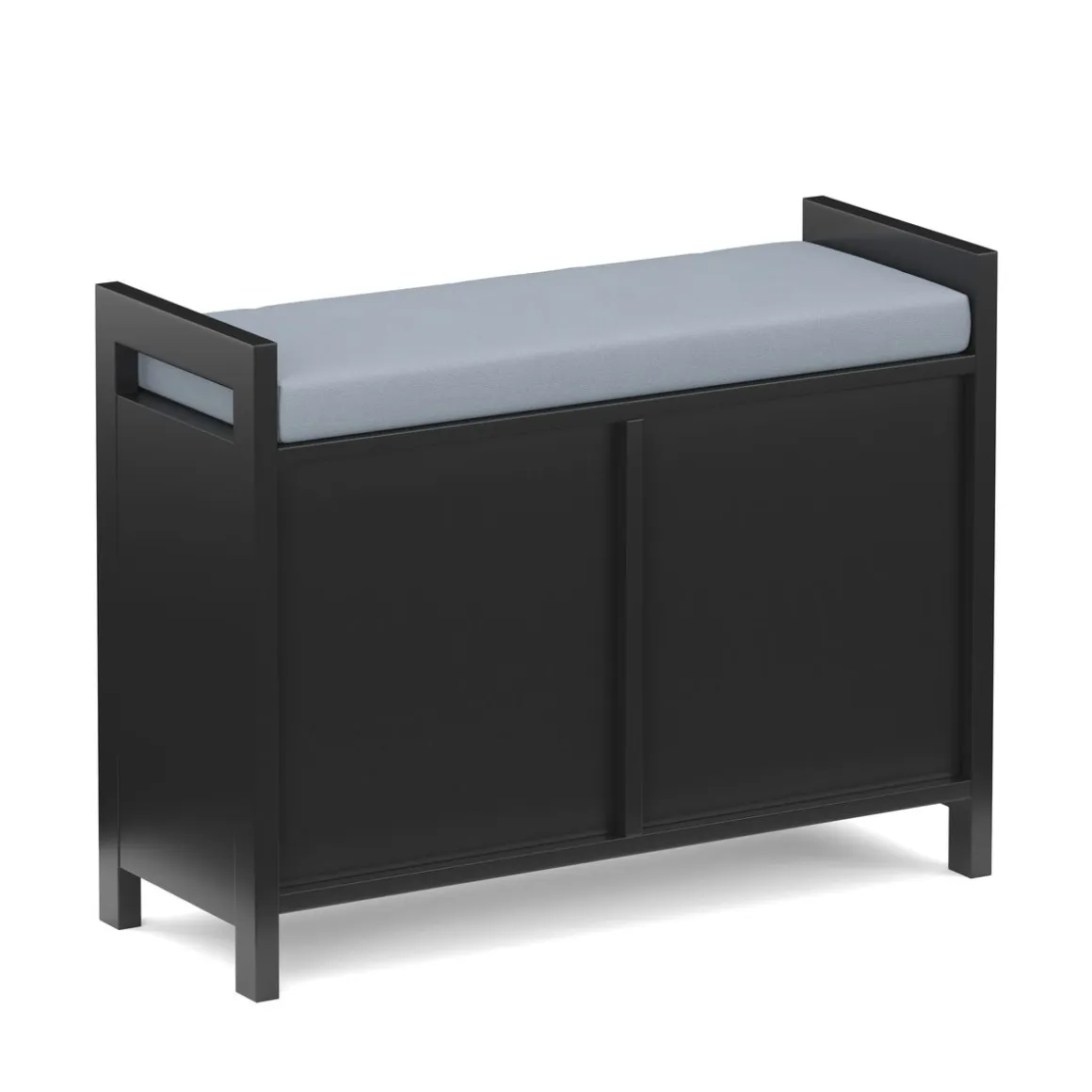 Sitzbank mit Stauraum 91 x 30 x 50 cm schwarz