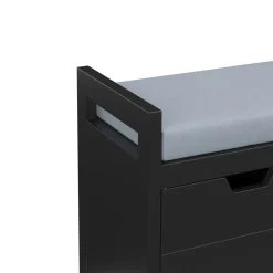 Sitzbank mit Stauraum 91 x 30 x 50 cm schwarz